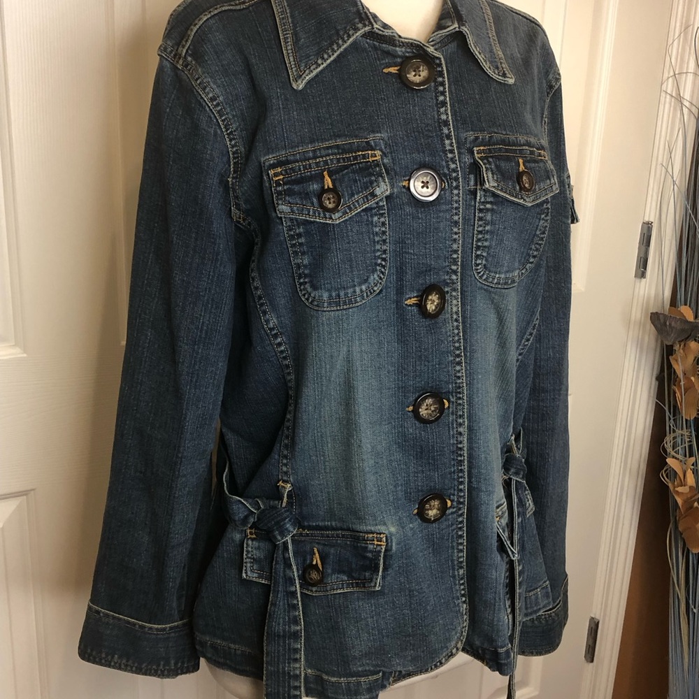 Mossimo Stretch Denim Jacket (Distressed Look) Xl - image 7